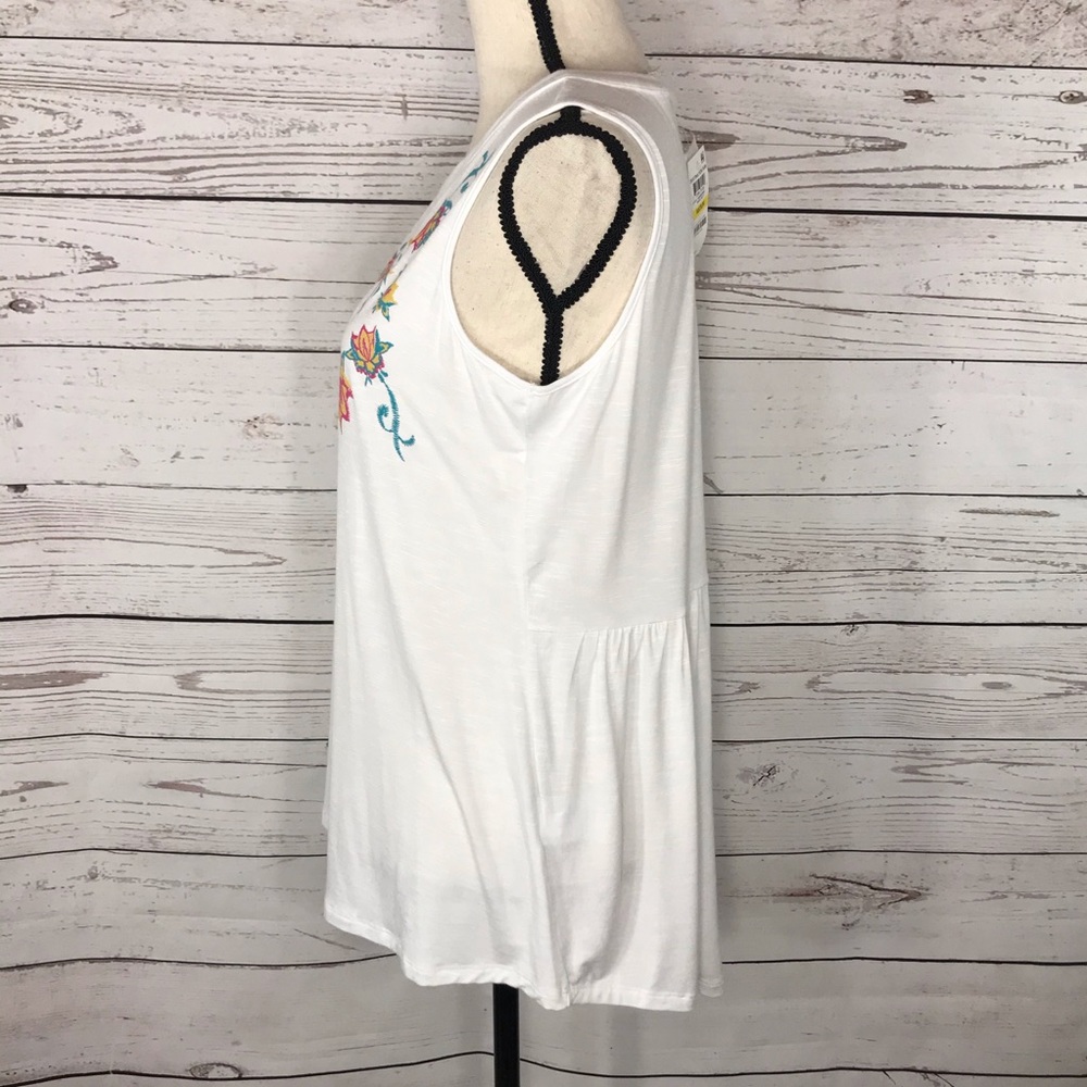 Style &Co Top Sleeveless Floral Embroidery Stretch - Picture 5 of 15